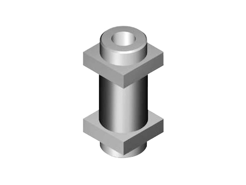 Spojovací čep pro kov. brány, pr.35/ 40×40,  l=104 – černý
