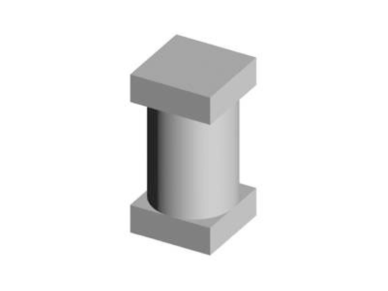 Spojovací čep pro kov. brány, pr.40/ 40×40,  l=80 – černý