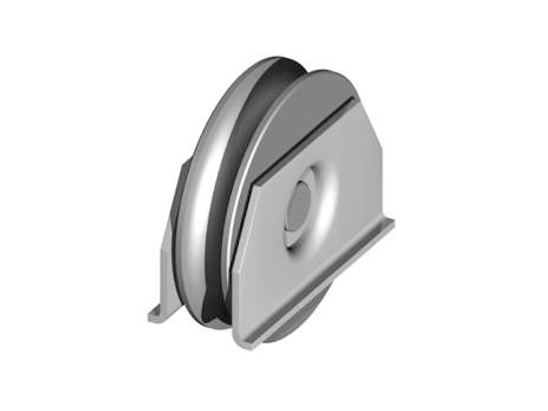 Pojezd. kolečko s podpěrou k navař., pr.100,kruh.pro­fil, Zn