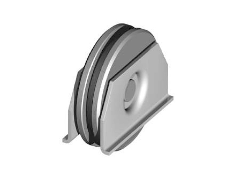 Pojezd. kolečko s podpěrou k navař., pr.100, „U“profil, Zn