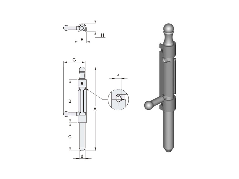 Posuvná zástrčka k přivaření, Zn