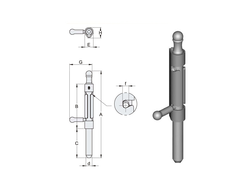 Posuvná zástrčka k přivaření, Zn