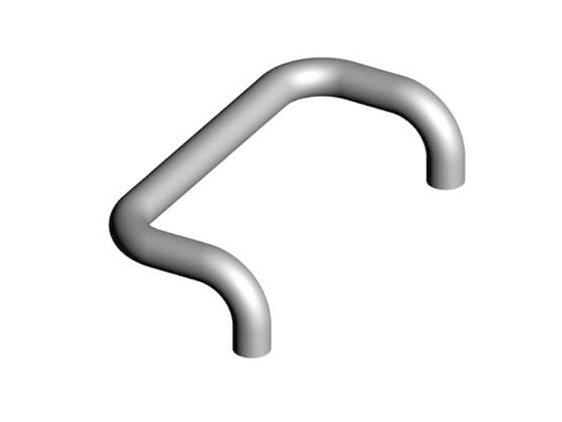 Madlo zahnuté k přivaření, pr. 20, černé