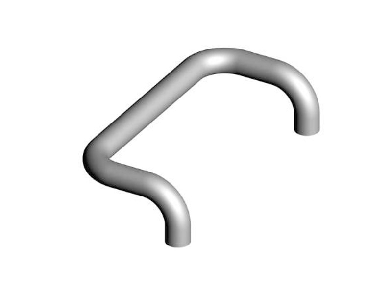 Madlo zahnuté s vnitřním závitem k přišroub., pr.28, černé