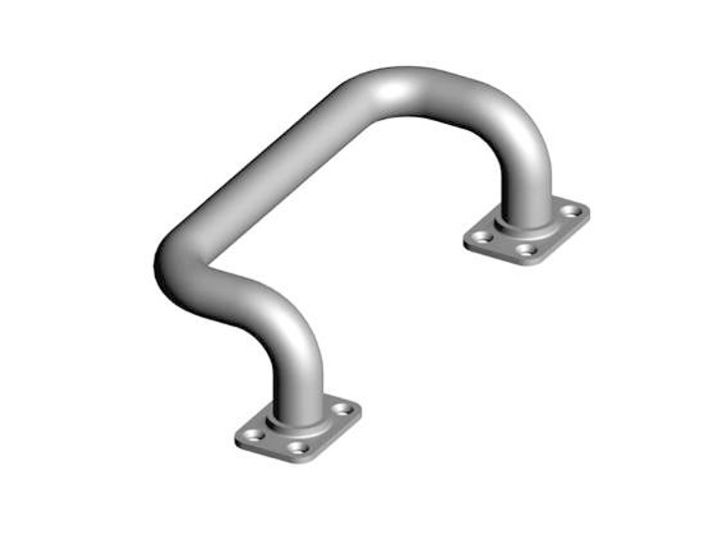 Madlo zahnuté s deskou k přišroubování, pr.28, černé