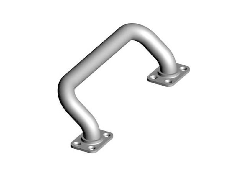 Madlo zahnuté s deskou k přišroubování, pr.28, černé