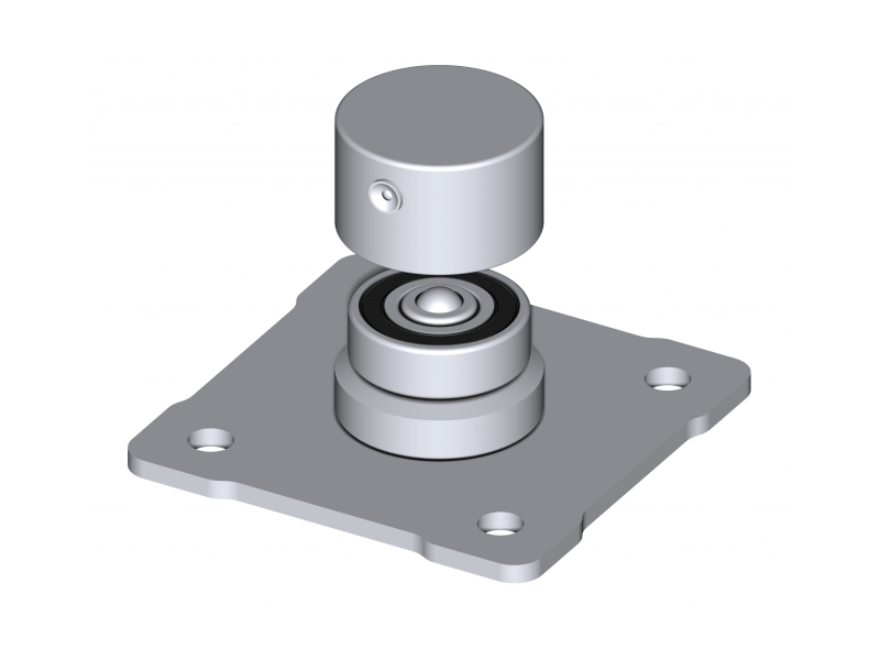 Spodní pant s ložiskem a deskou pr.40 , Zn