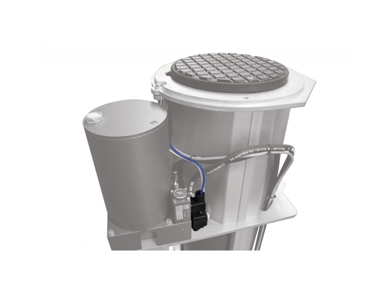 Elektrický ventil 24 V dc pro automatické zasunutí sloupu v případě výpadku el. proudu.