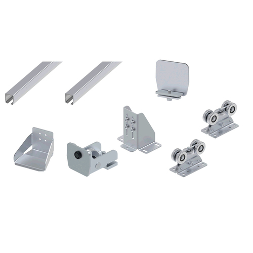 Sada komponentů pro posuvné samonosné brány zinkovaný vodicí profil střední řada do 6 m